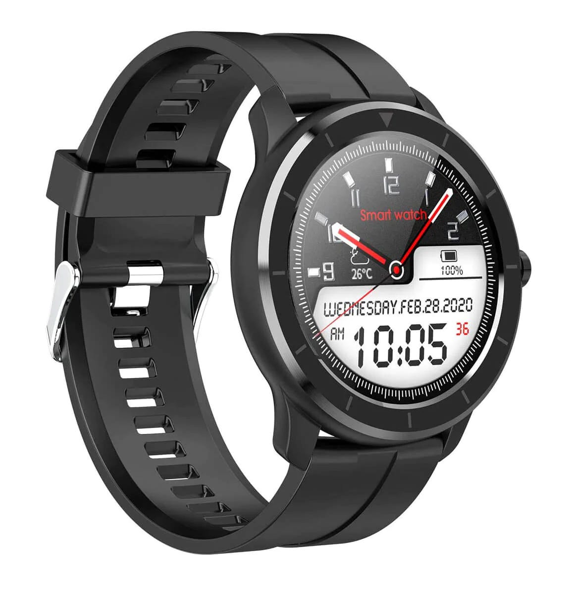 Limonda T6 Smart Watch, Touch Screen, 1.28 Inch, Waterproof - Black