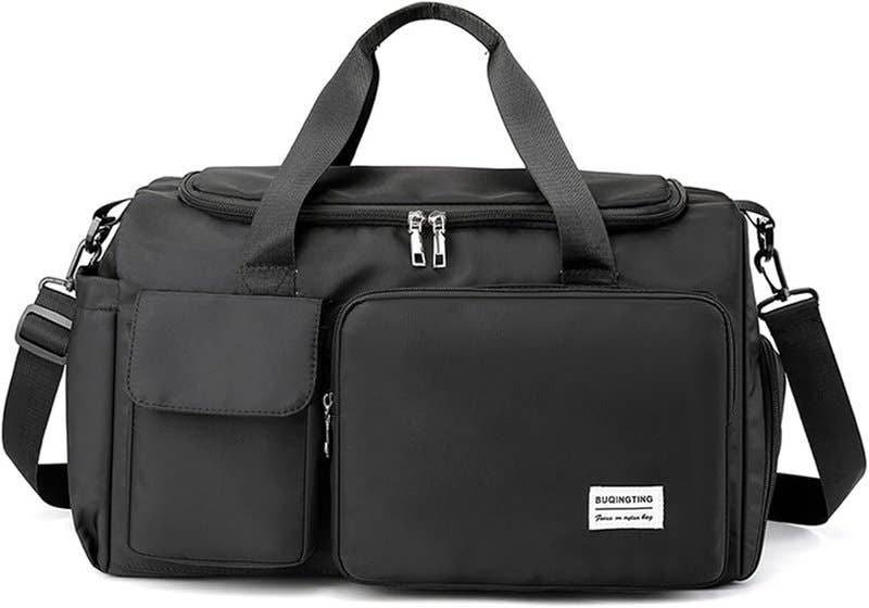 CORIOS Travel Duffel Bag with Shoe Compartment - Black