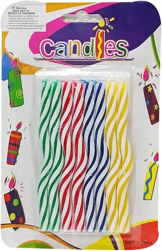 Decorative Birthday Candles, 8 Pieces - Multicolor