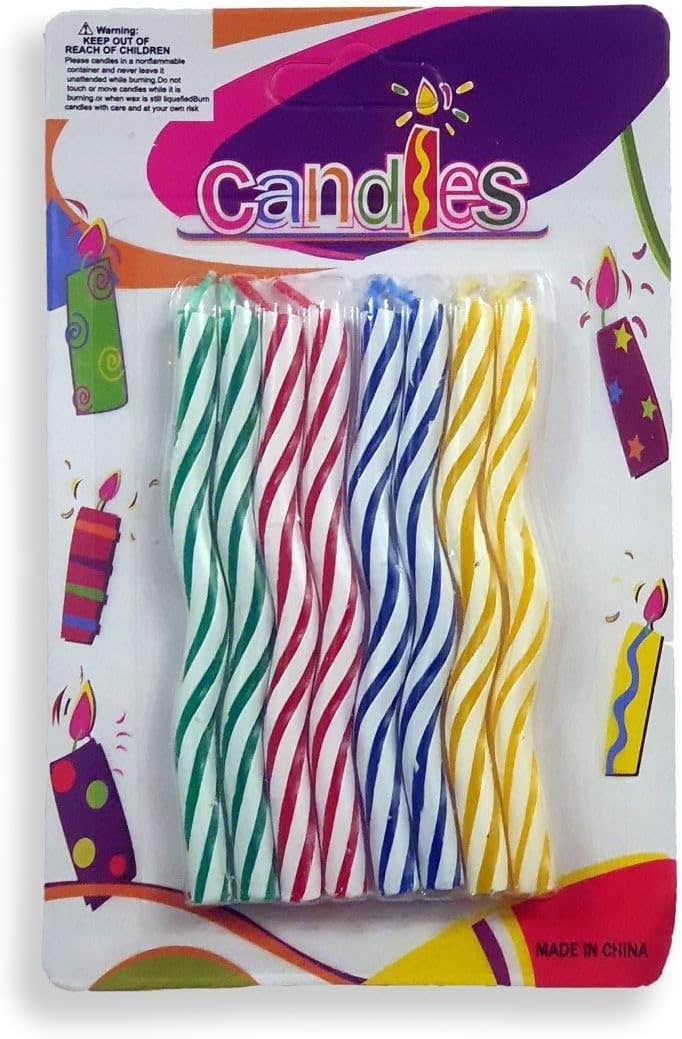 Decorative Birthday Candles, 8 Pieces - Multicolor
