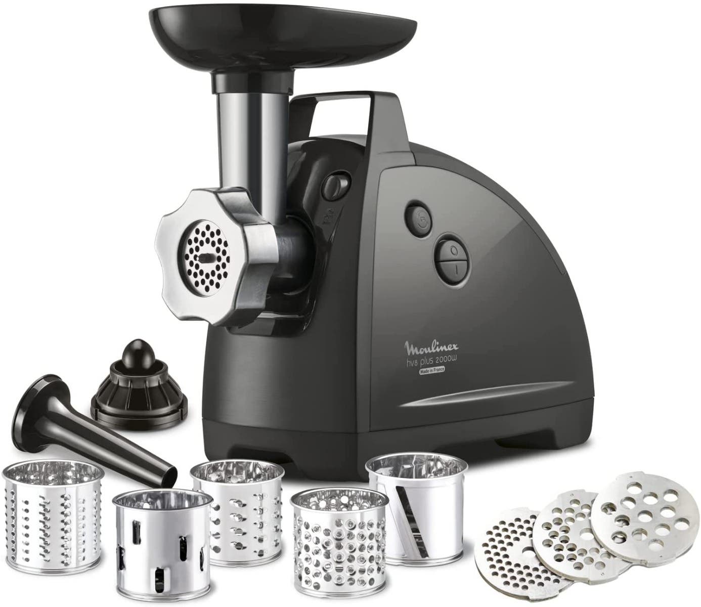 Moulinex ME684826 Electric Meat Grinder, 10×1, 2000 watt - Black Silver