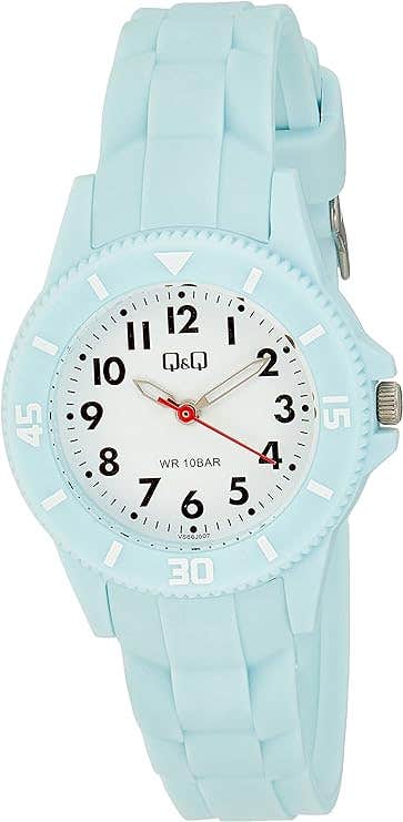 Q&Q VS66J007Y Round Analog Casual Watch For Girls, M /26 - 39 mm - Light Blue