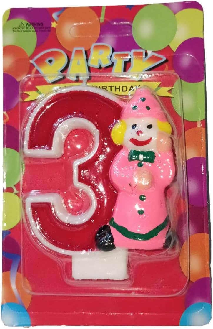 Clown Design Decorative Birthday Candle - Multicolor
