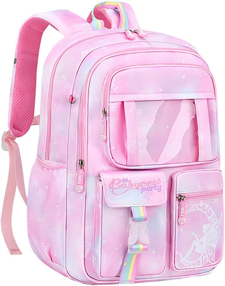 ALAIX Lightweight Waterproof School Backpack for Girls , 40X30X16 Cm - Pink