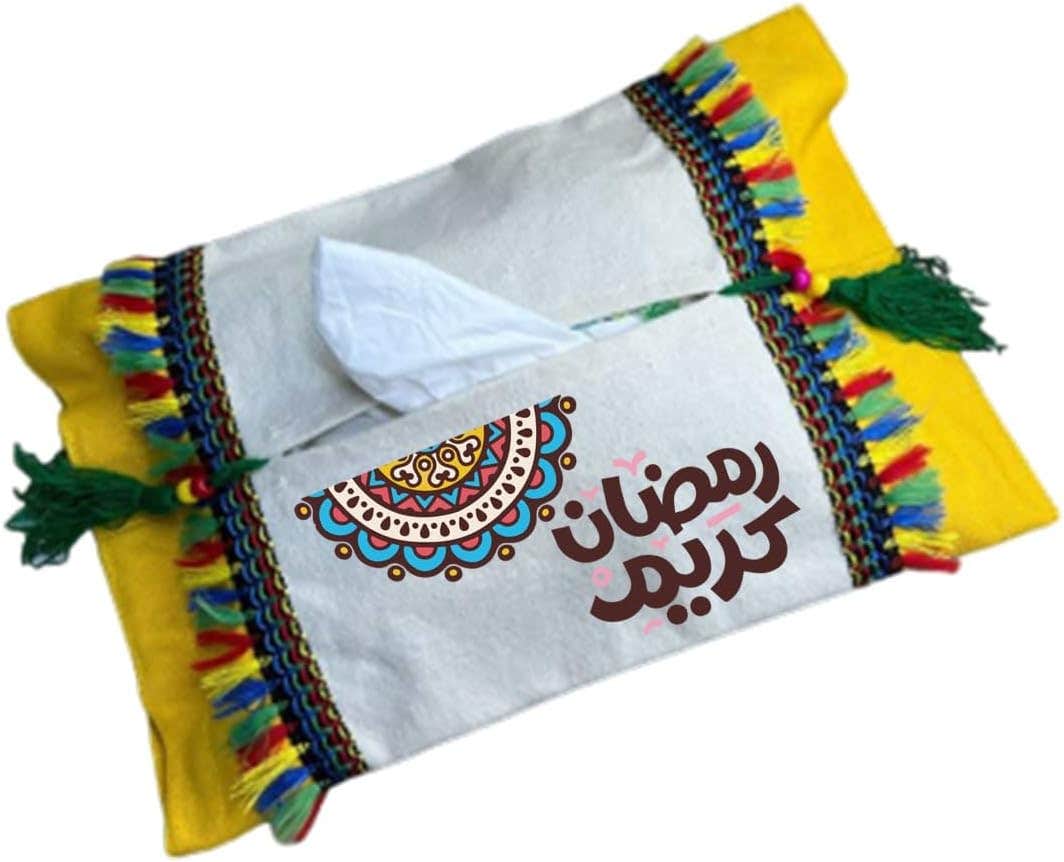 Cotton Tissue Holder, Shape 27, 22x34 cm - Off White Yellow