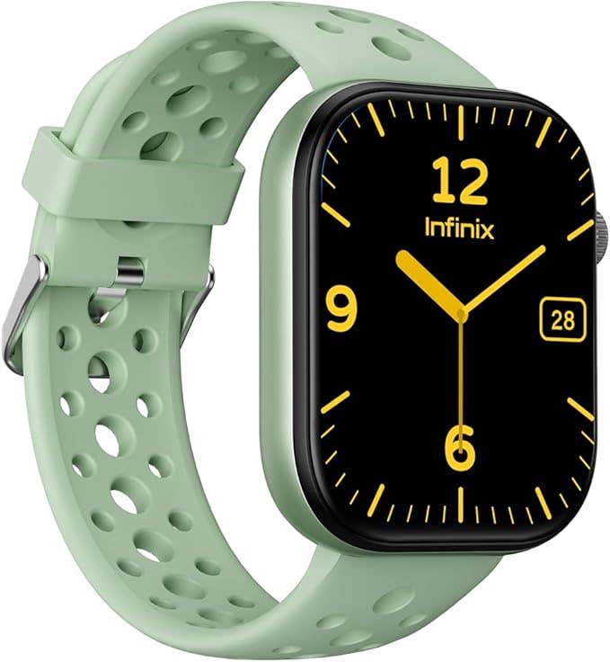 Infinix Smartwatch, 2.05 inch, IP68 water resistant, Bluetooth, 300mAh battery, supports calls, XW4L - Green