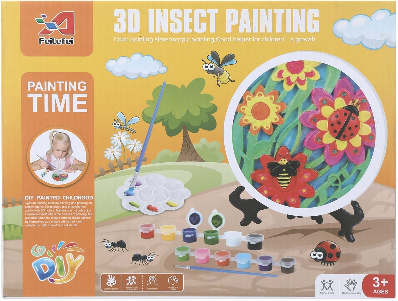 Plaster Coloring Game, Flowers Shapes, 7 Pieces - Multicolor