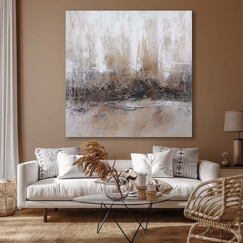 Galleria Tableau Natural Wood Printed Painting, 100x100 cm - Multicolor
