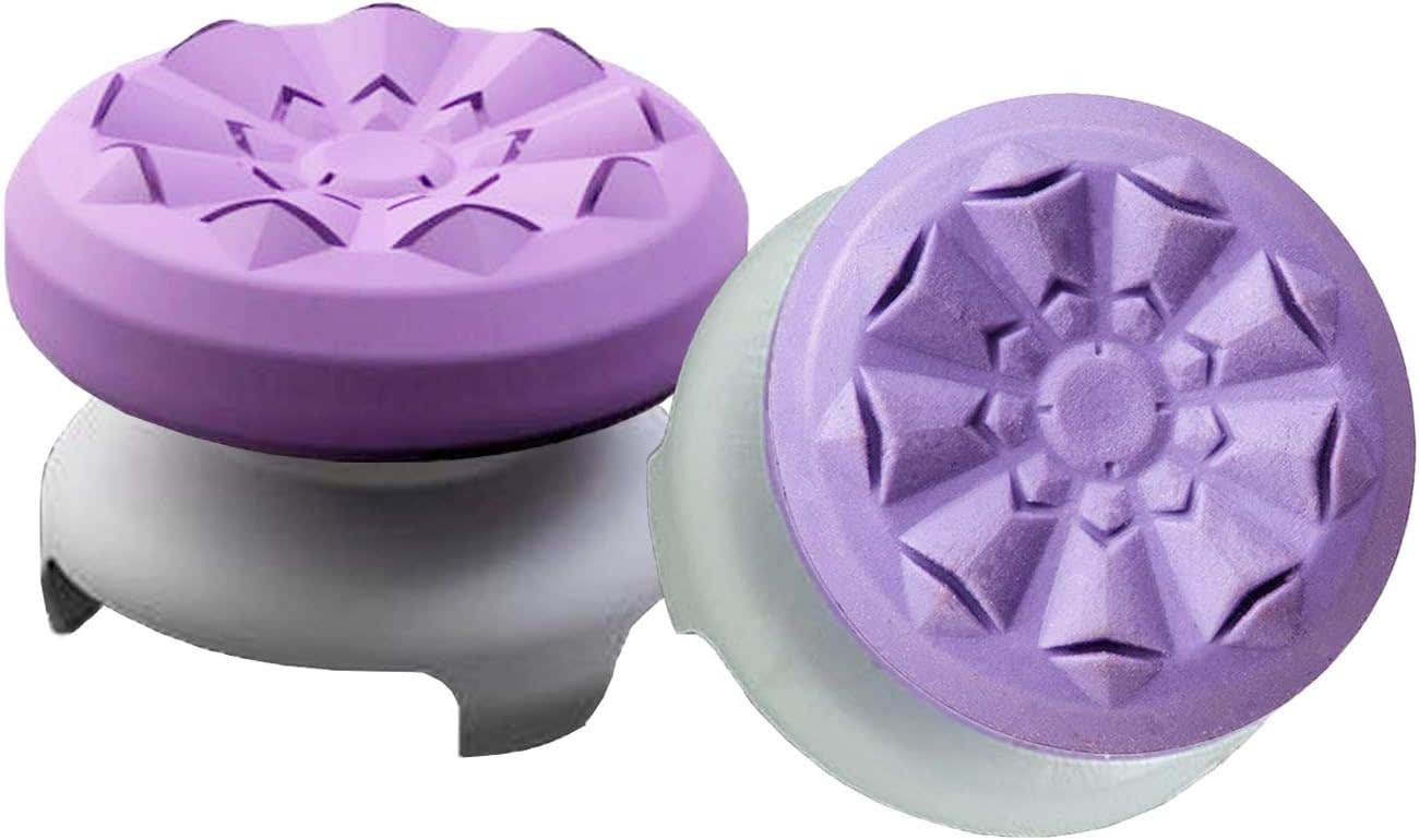 Teuvo Silicone Controller Thumb Grips Caps for PlayStation 4, PlayStation 5, 2 Pieces - Purple