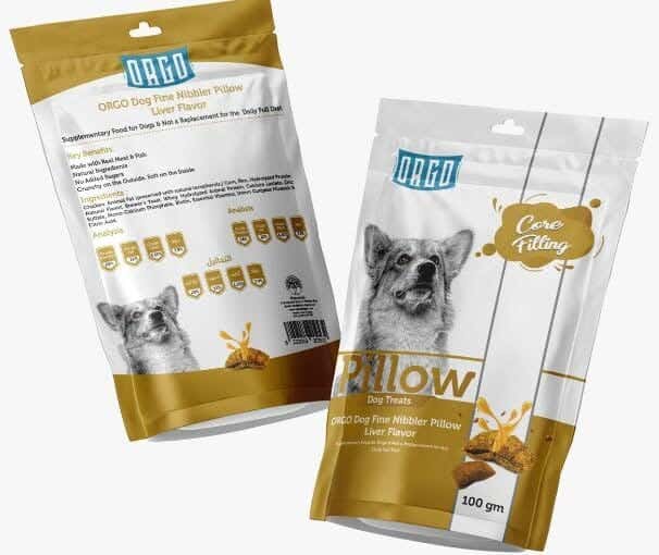 Orgo Dog Treats Pillow Shaped Liver Flavor 100g