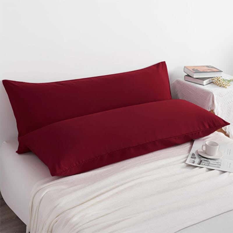 Snooze Long Microfiber Pillowcase, 40×160 cm - Dark Red
