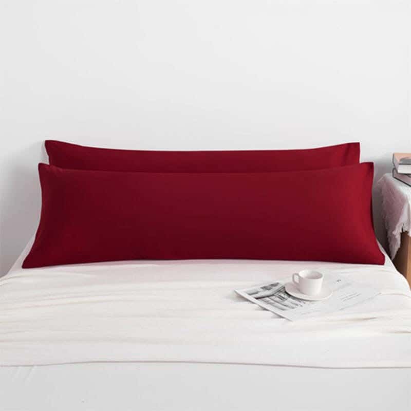 Snooze Microfiber Long Pillowcase, 40×180 cm - Dark Red