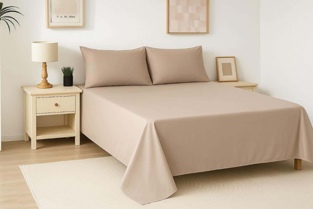 Snuz Microfiber Sheet Set, 2 Pieces, 220x180 cm - Beige