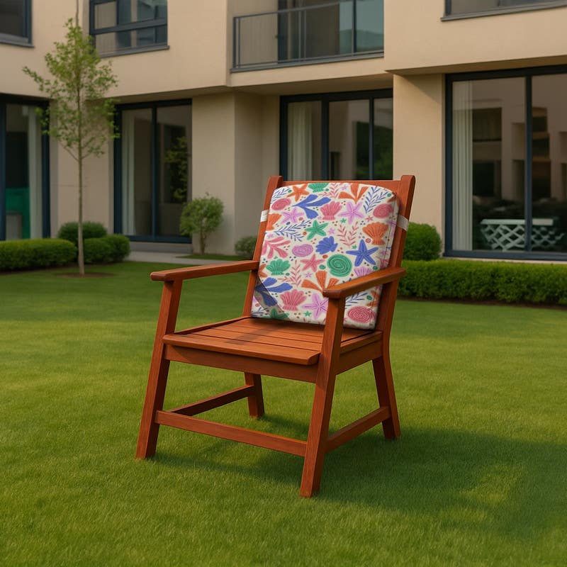 Hammer Printed Chair Cushion, 40x40 cm, 200 g - Multicolor