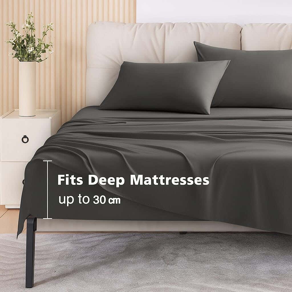 Snooze 3-Piece Sheet Set, 220 x 235 cm, Microfiber - Grey