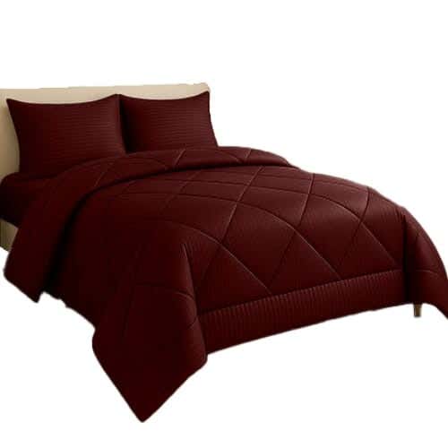Snooze Jacquard Winter Quilt, 235×220 cm, Microfiber - Dark Red