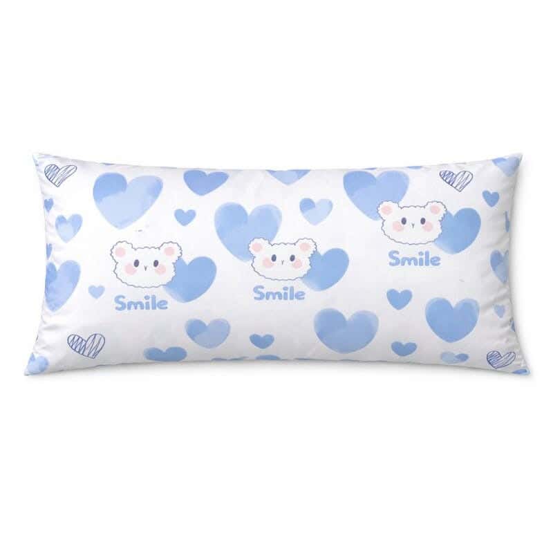 Snuz Long Pillowcase, 120x40cm, Cotton - White Blue