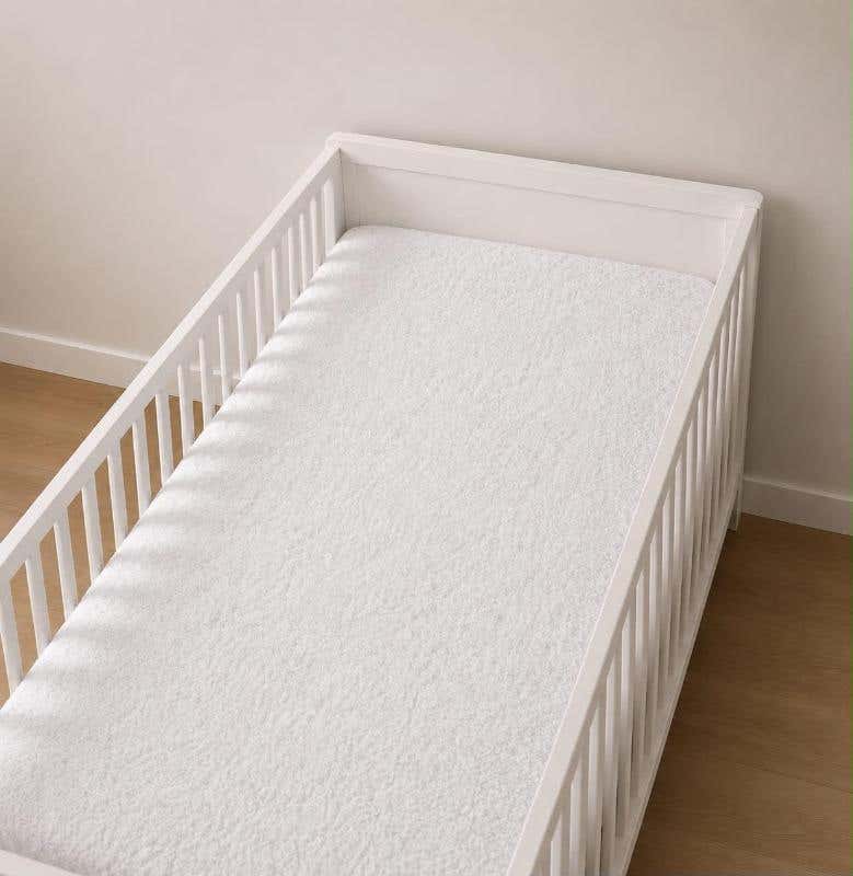 Baby Waterproof Mattress Protector, Microfiber, Snooze, 70×110 cm, 1 Piece - White