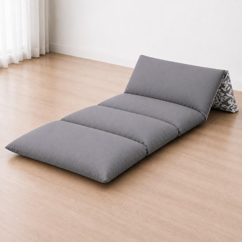 Snooze Foldable Floor Mattress, Microfiber, 90x230 cm - Café