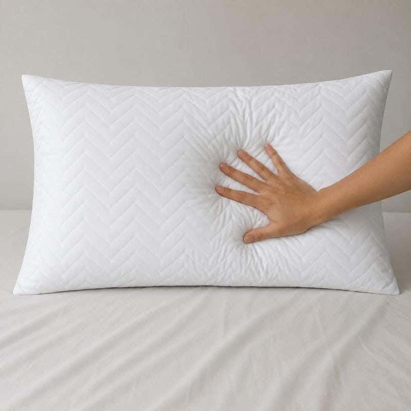 Good quality bed pillow, 65x45 cm, microfiber - white
