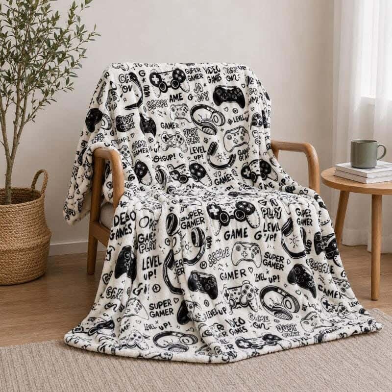 Lightweight double-sided Snooz heater, 180x220 cm, faux fur -multicolor