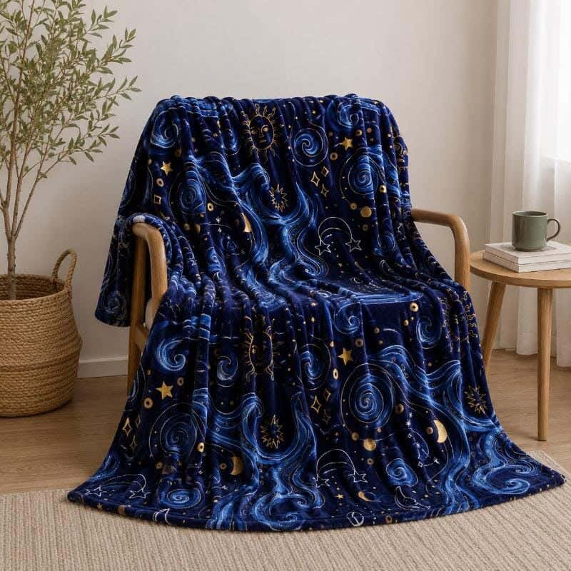 Lightweight double-sided Snooz heater, 180x220 cm, faux fur -multicolor