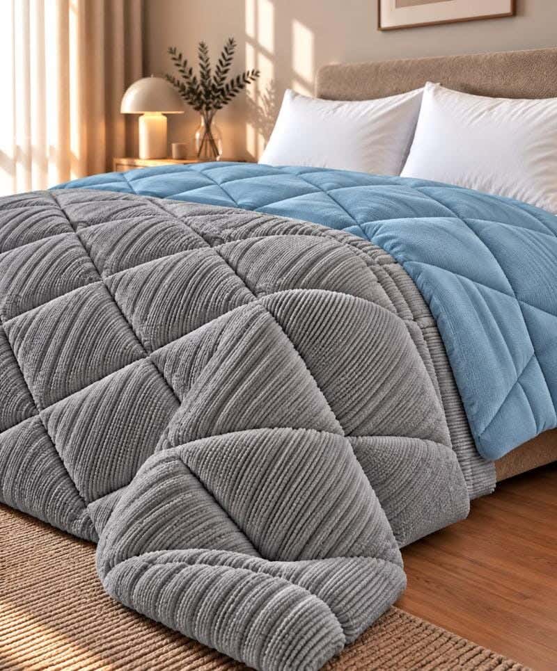 Snuz double-sided winter quilt, 220x235 cm, faux fur - grey