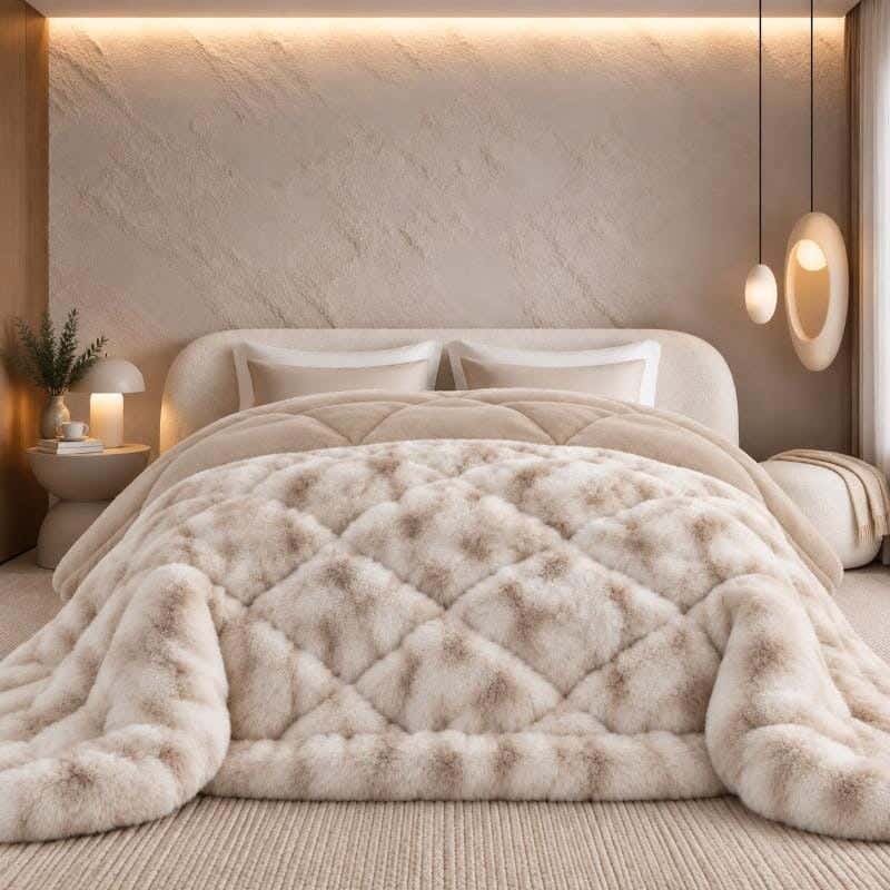 Snuz double-sided winter quilt, 220x235 cm, faux fur - beige