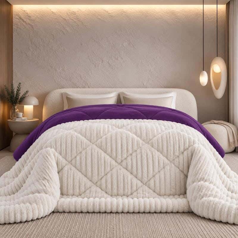 Snuz double-sided winter quilt, 220x235cm, faux fur - off-white