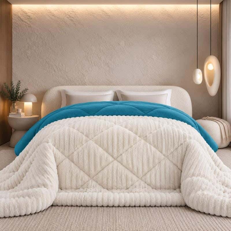 Snuz double-sided winter quilt, 220x235cm, faux fur - off-white