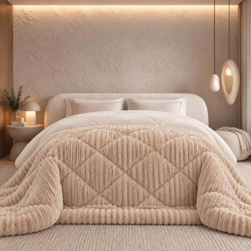 Snuz double-sided winter quilt, 220x235 cm, faux fur - beige