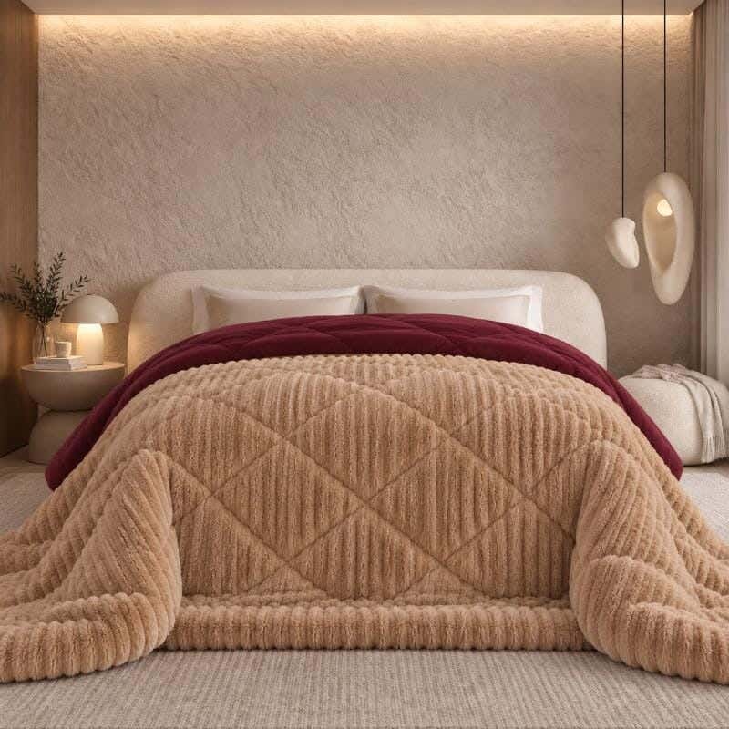 Snuz double-sided winter quilt, 220x235 cm, faux fur - beige