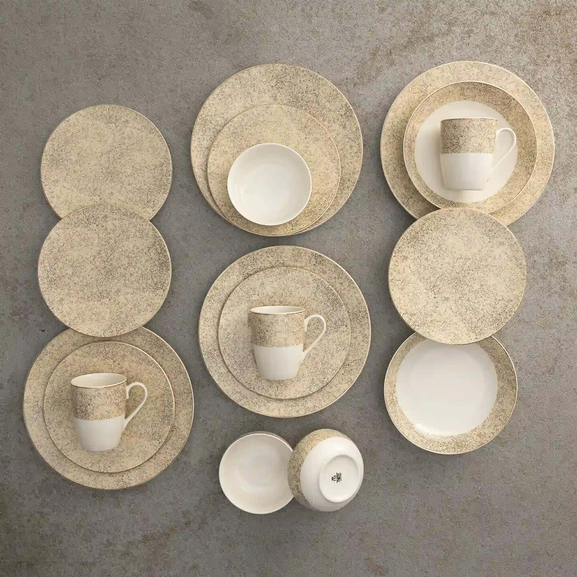 Rosa Sandy Rosa Porcelain Dinner Set, 30 Pieces - Sand