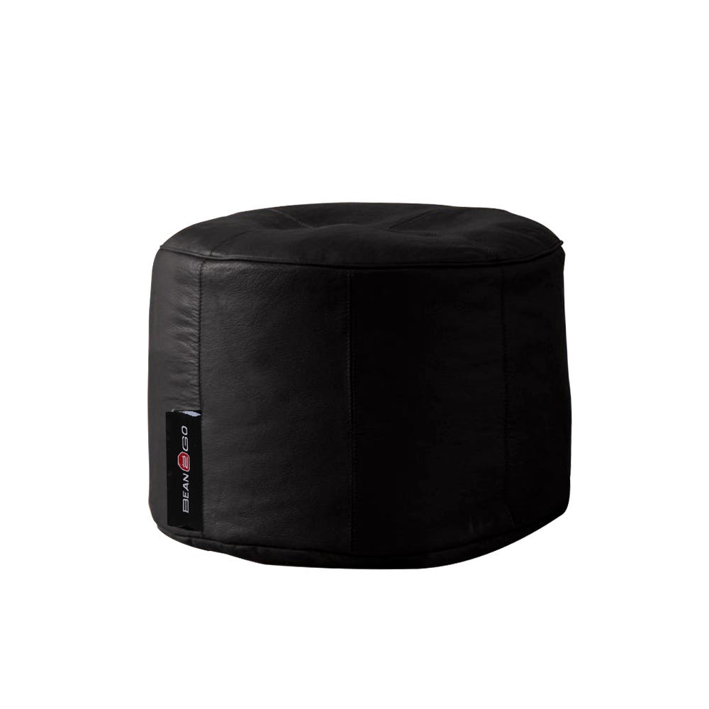 Bean2go Leather Bean Bag Puff, 30×30 cm - Black