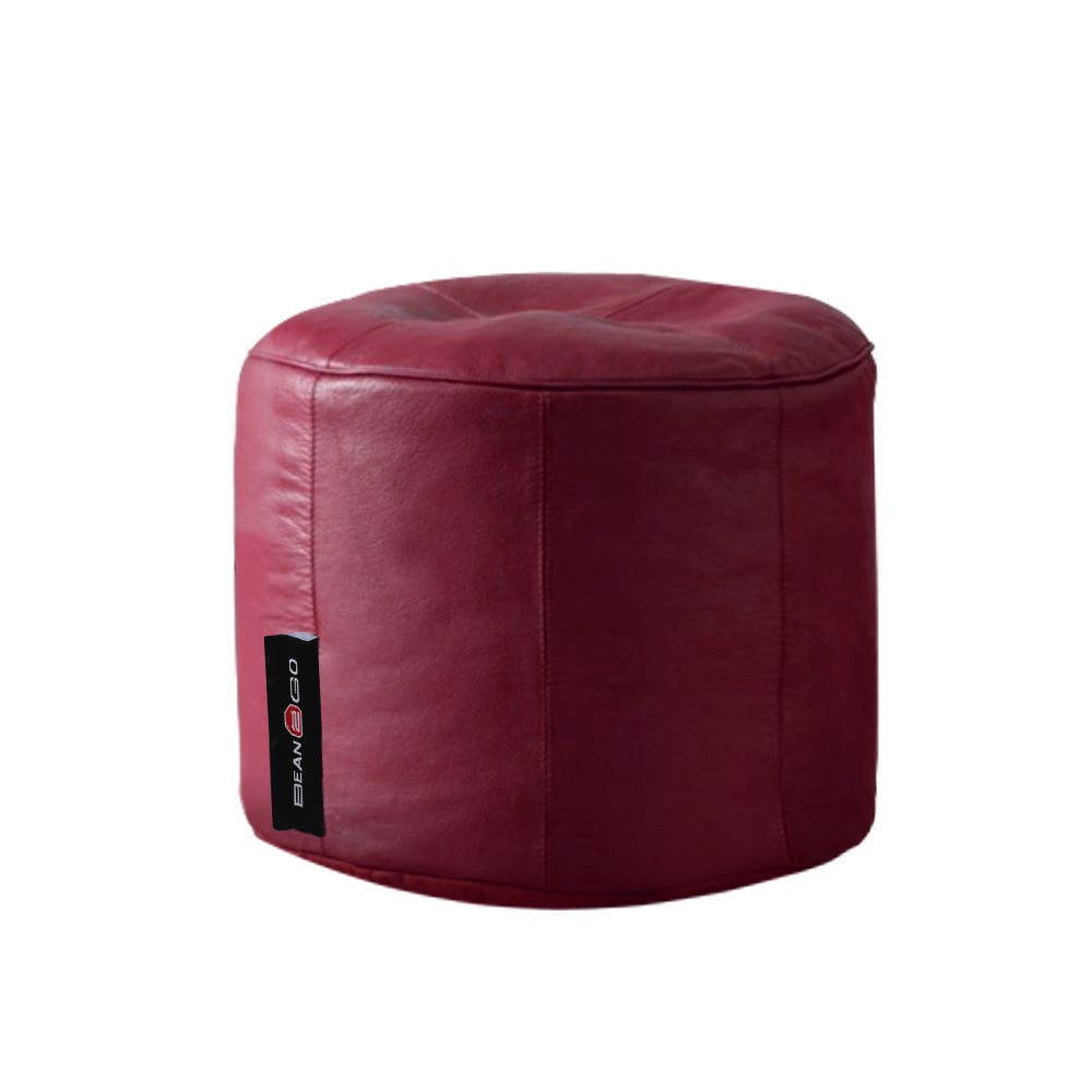 Bean2go Leather Bean Bag Puff, 30×30 cm - Burgundy