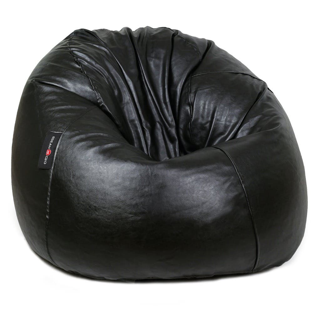 Bean2go Grand Leather Bean Bag, 90×70 cm - Black