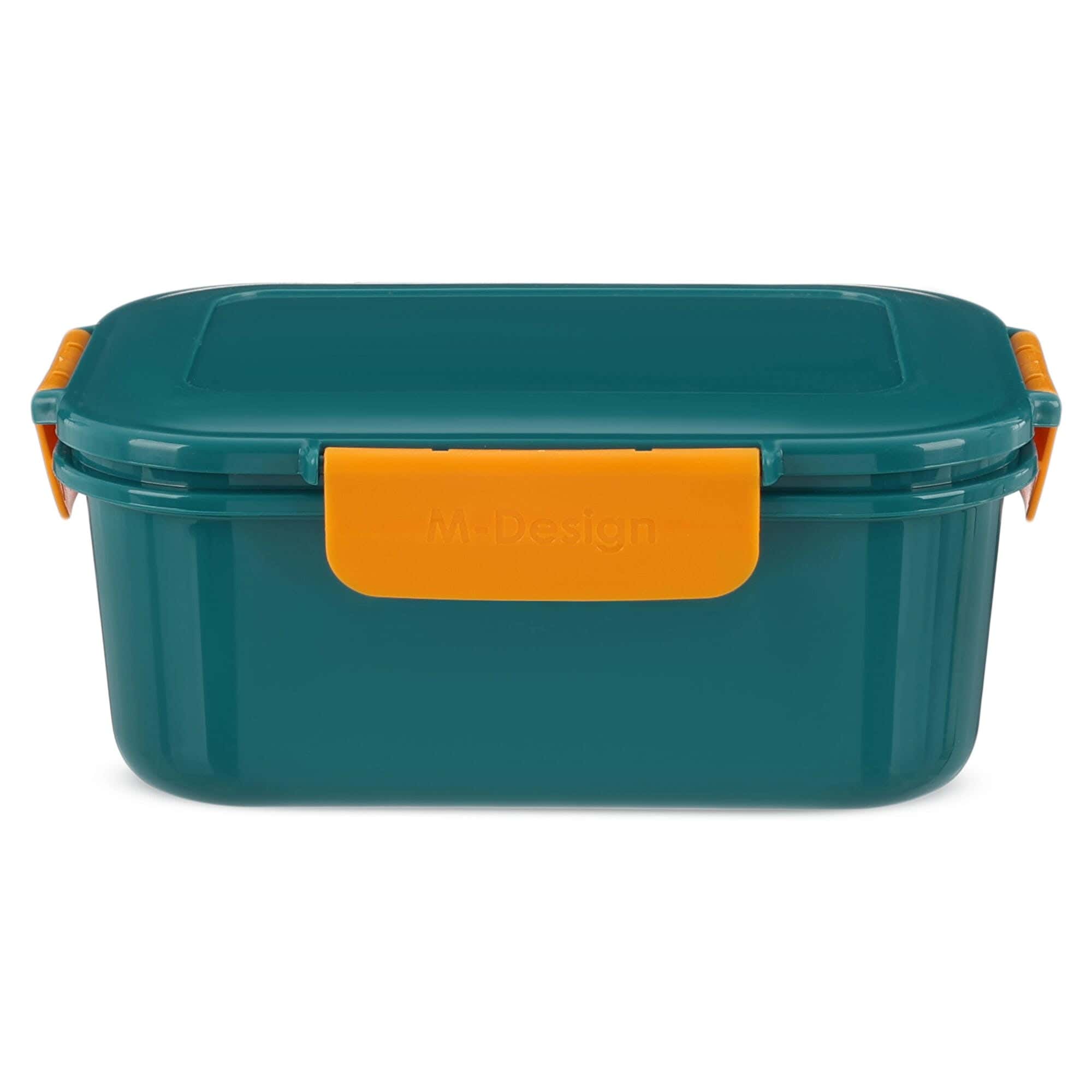 Mdesign Plastic Lunch Box, 1.6 Liters - Blue/Orange