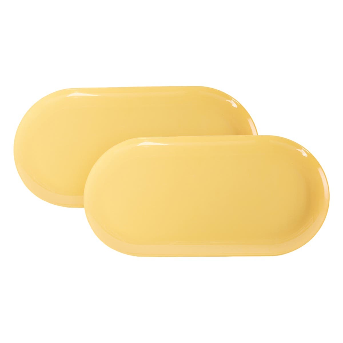 Bright Designs Melamine Plate Set, 26×52 cm, 2 Pieces - Yellow