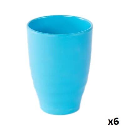Bright Designs Cups Set, Melamine, 10×7 cm, 6 Pieces - Light Blue