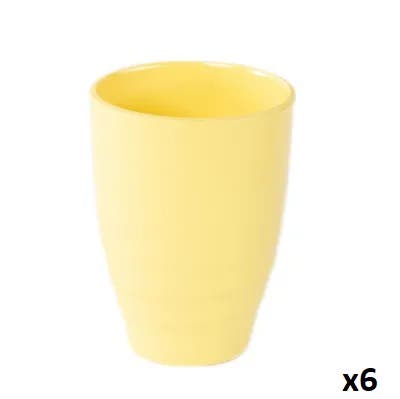 Bright Designs Cups Set, Melamine, 10 x 7 cm, 6 Pieces - Yellow