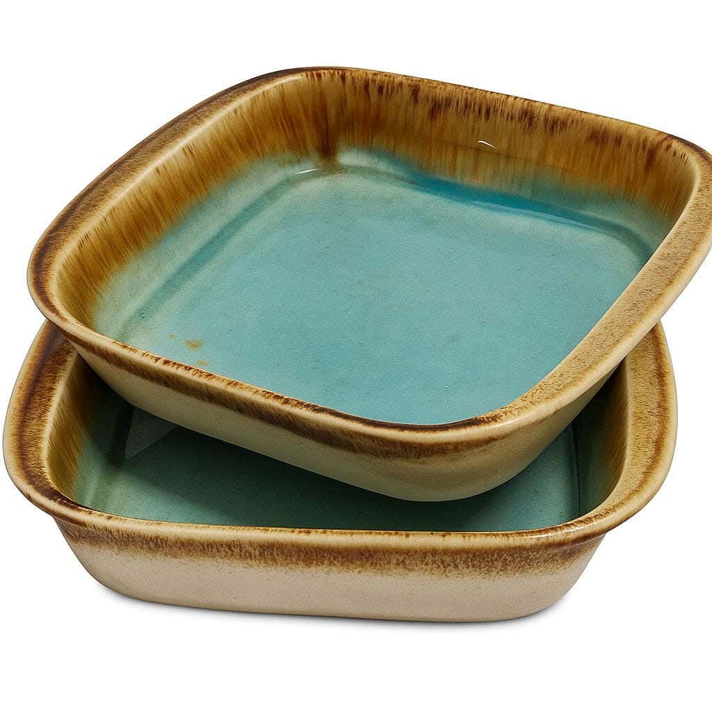 2-piece porcelain dinnerware set - multicolored