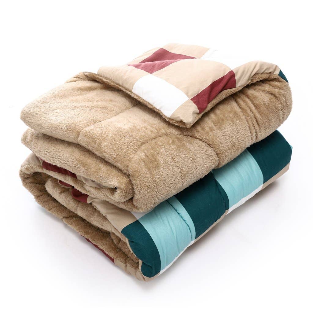Double Face Linen Sleep Winter Quilt, Microfiber, 220x235 cm - Multicolor