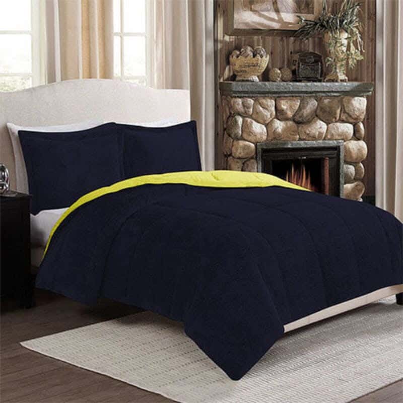 Fur Snooze Double-Sided Quilt, 220×230 cm, One Piece - Yellow