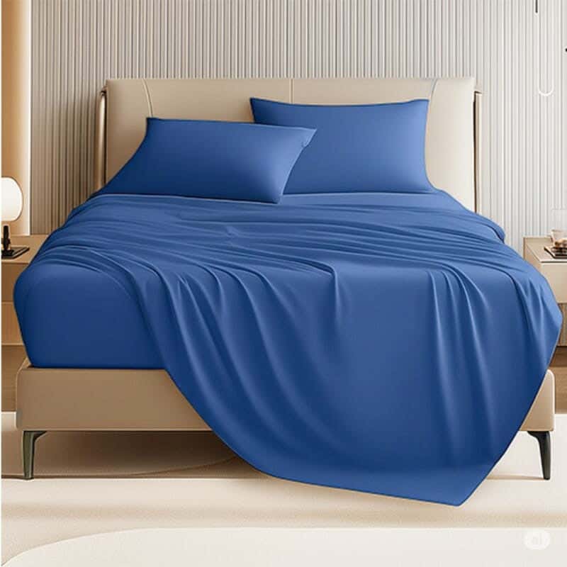 Snooze Microfiber Bed Sheet Set, 180×235 cm - Blue
