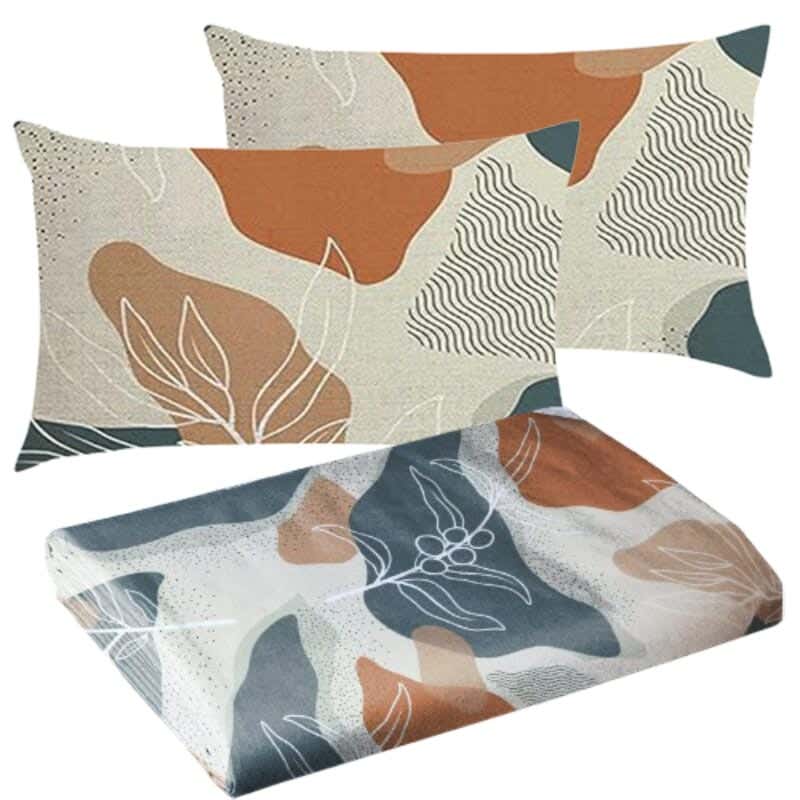 Blended Cotton Fabric Snooze Elastic Bed Sheet Set, 160×200+30 cm, 3 Pieces