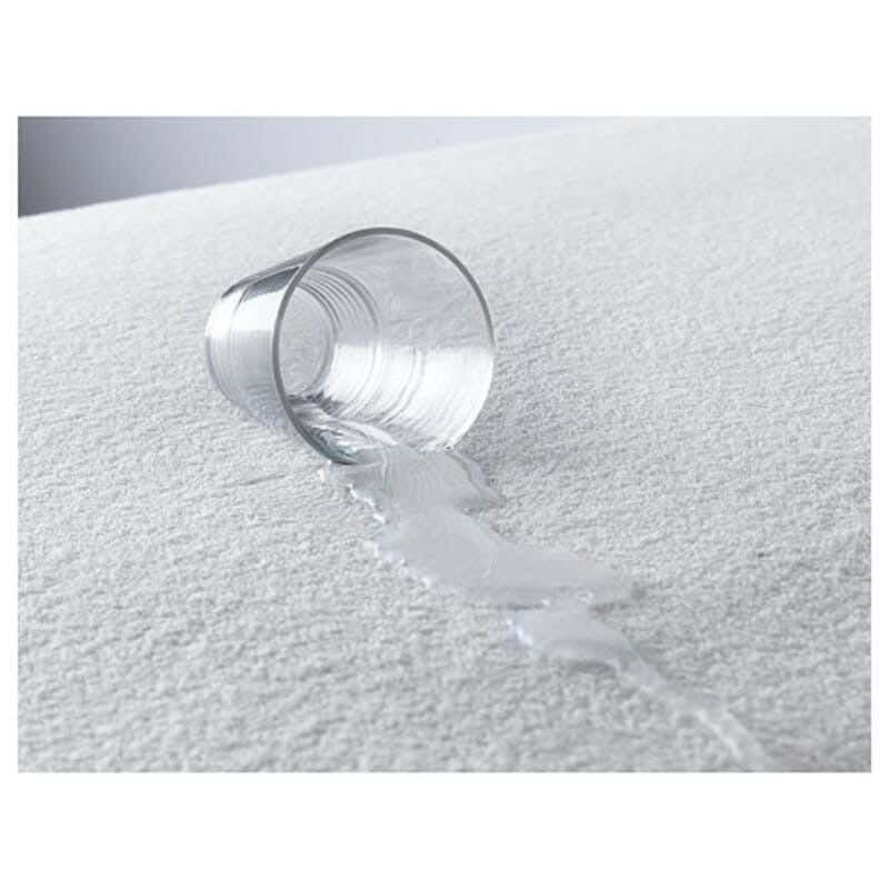 Snooz Waterproof Mattress Protector With Elastic, 150X200 Cm - White