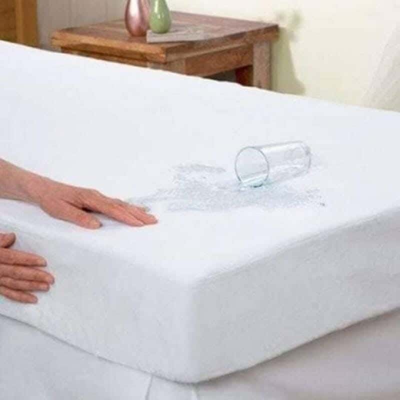 Taiba Waterproof Mattress Protector With Elastic Band, 200X200+30 Cm - White