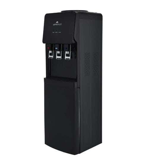Armadillo Water Dispenser, 3 Taps, Hot - Cold - Room Temperature, Built-in Refrigerator, ARM-WDS-FRI-BK-0000 - Black