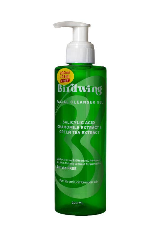 Birdwing Face Wash, Effective Cleansing for Oily and Acne-Prone Skin, Regulates Sebum Secretion, Reduces Pore Size, 225ml - Green