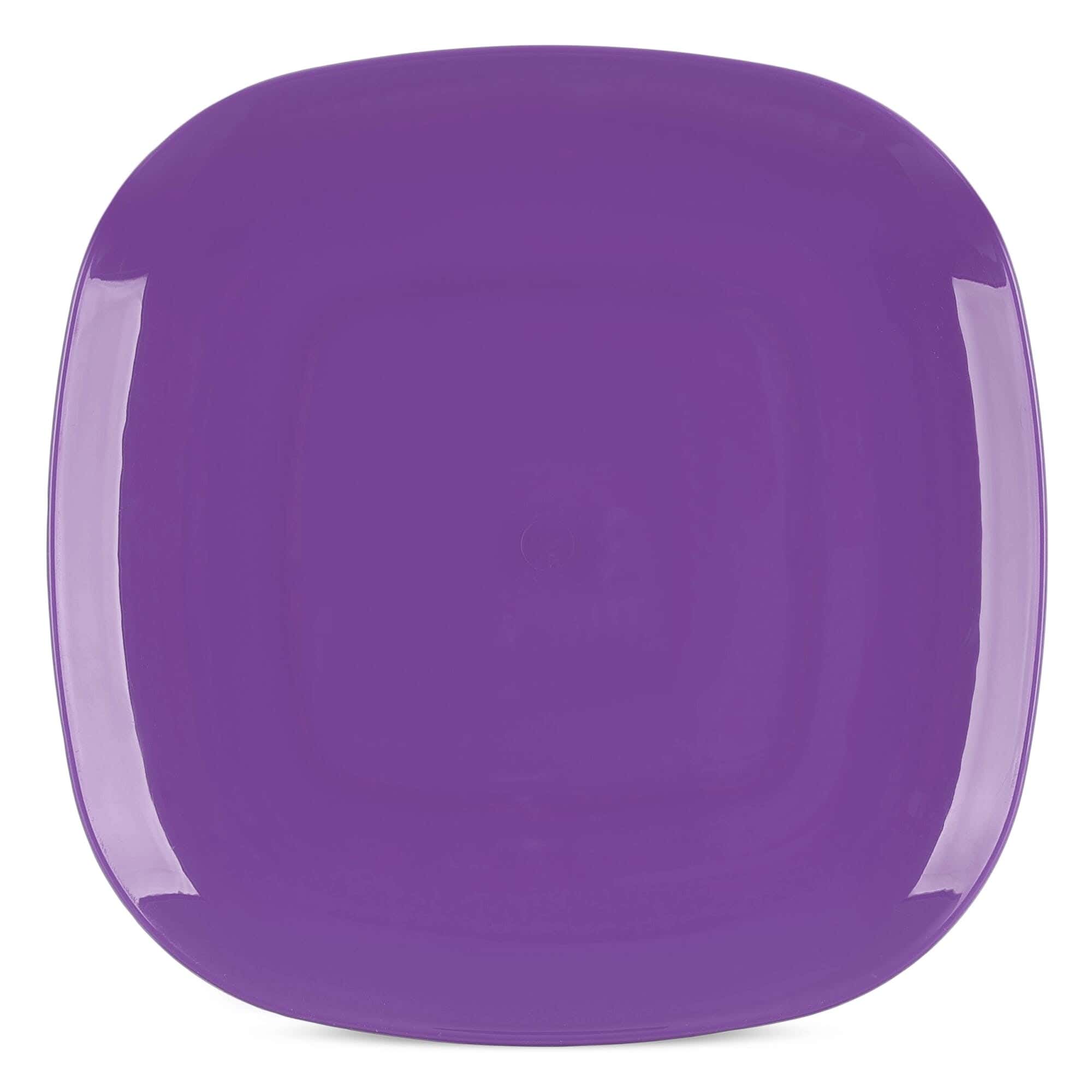 Eden Basic M Design Square Plastic Children'S Dinner Plate, 26 Cm, - Mauve
